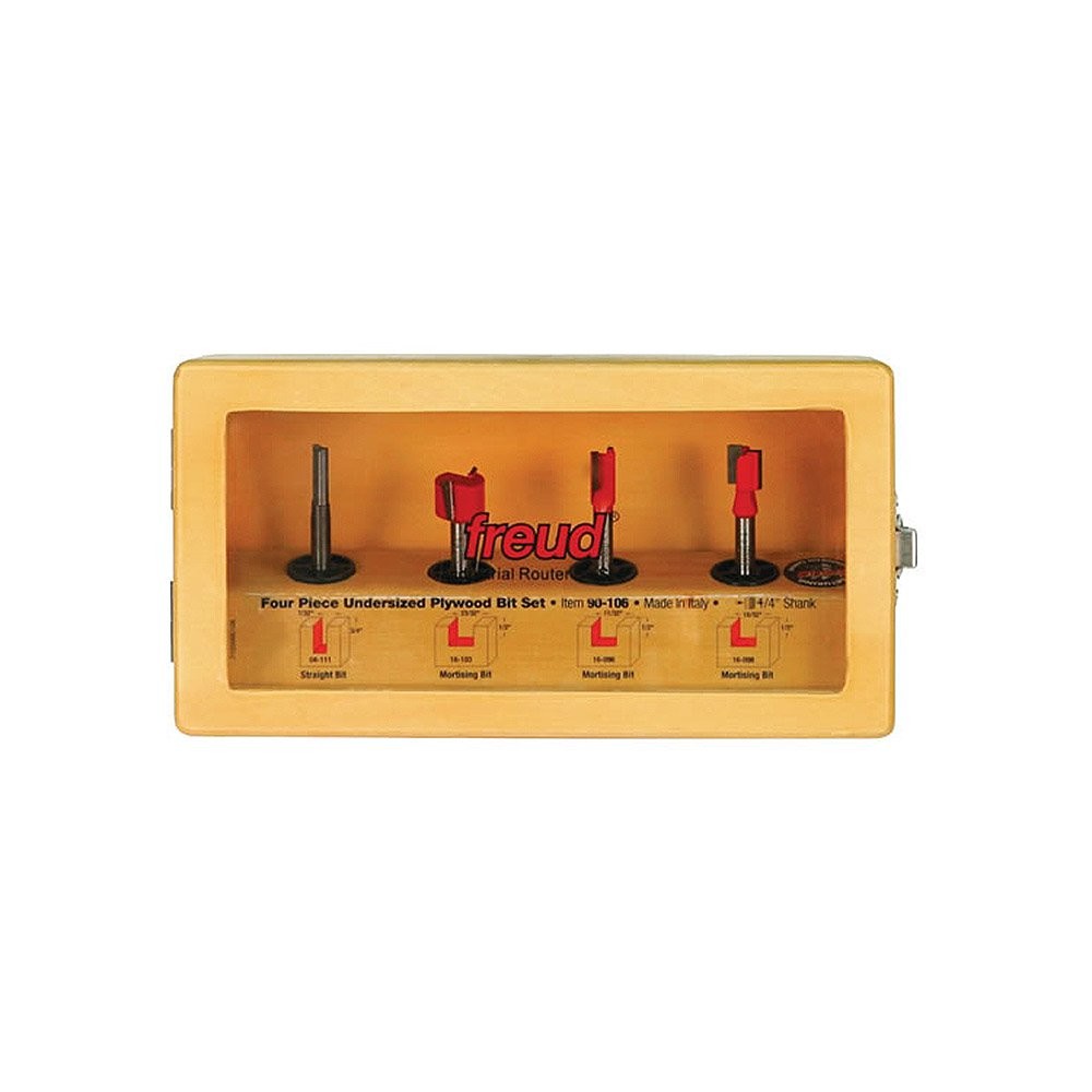 4 Piece Undersized Plywood Drill Bit Set 1/4" Shank