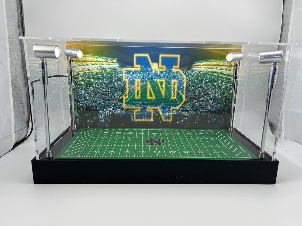 Notre Dame Fighting Irish Custom 2 Mini Helmet Display Case W/ LED Lights
