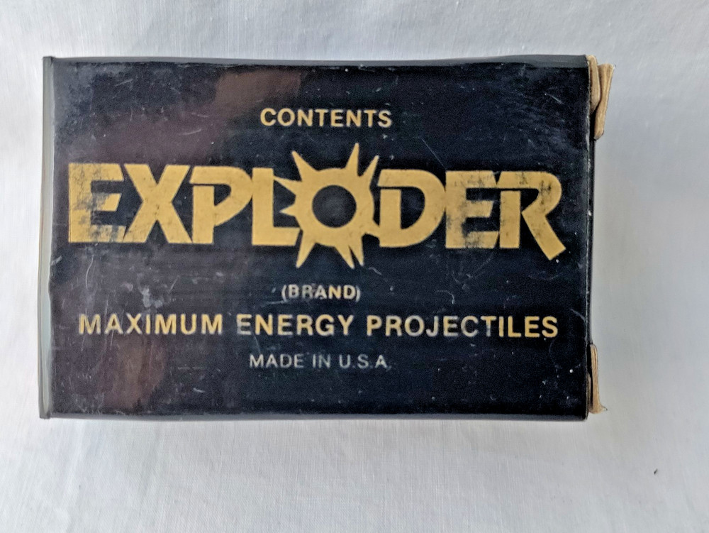 Vintage Exploder .357 Magnum Ammo Box Empty Maximum Energy Projectiles USA