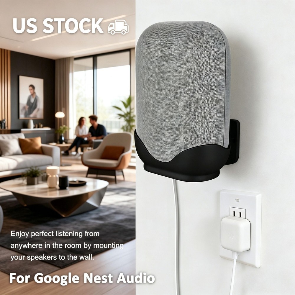 Wall Mount Bracket & Desktop Stand Holder for Google Nest Audio Smart Speaker BA
