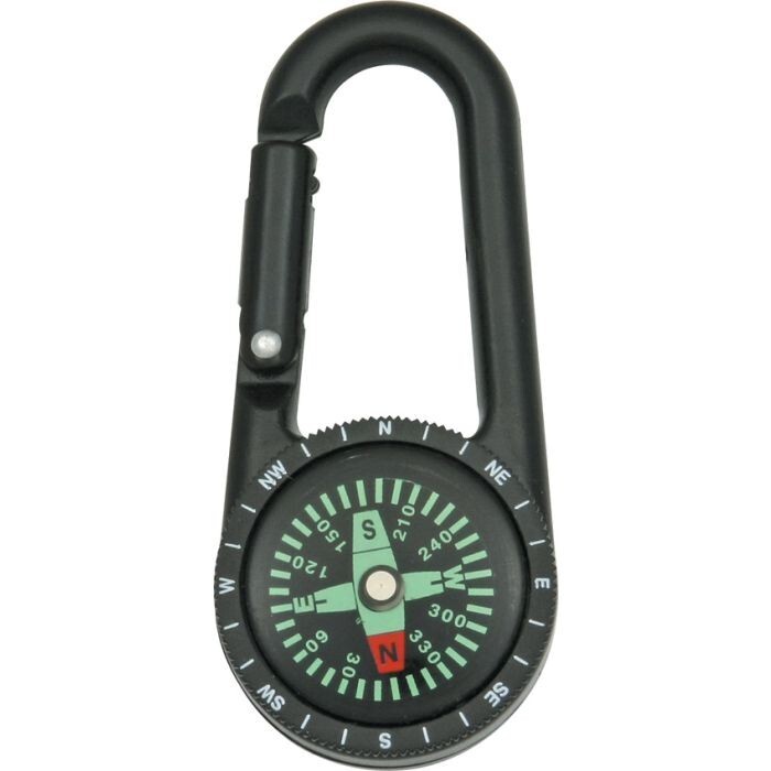 Explorer Compass With Integrated Carabiner Black Composition Casing And Face