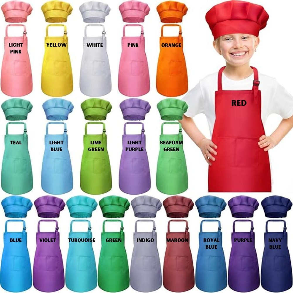 "Chef" Apron and Hat Set for Kids - Personalized with name!