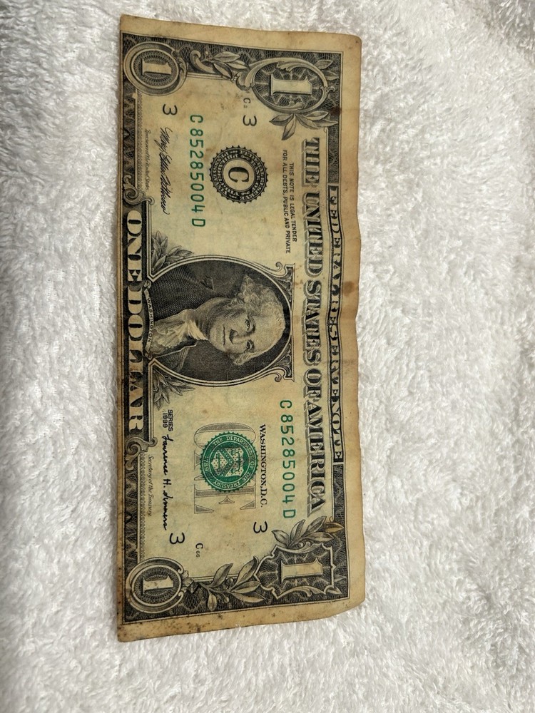 One Dollar Bill Error Note