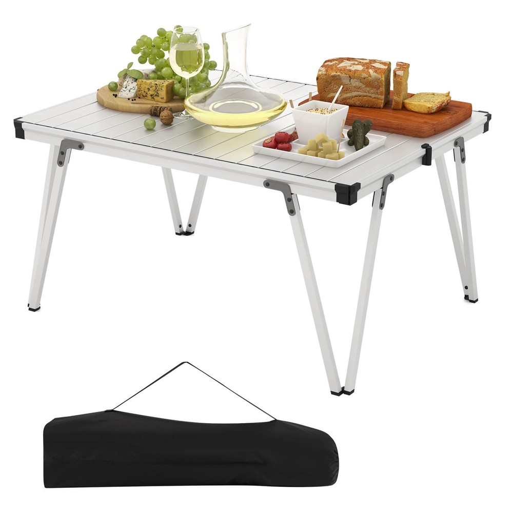 Folding Camping Table with Storage Bag and Waterproof Desktop Aluminum Structure