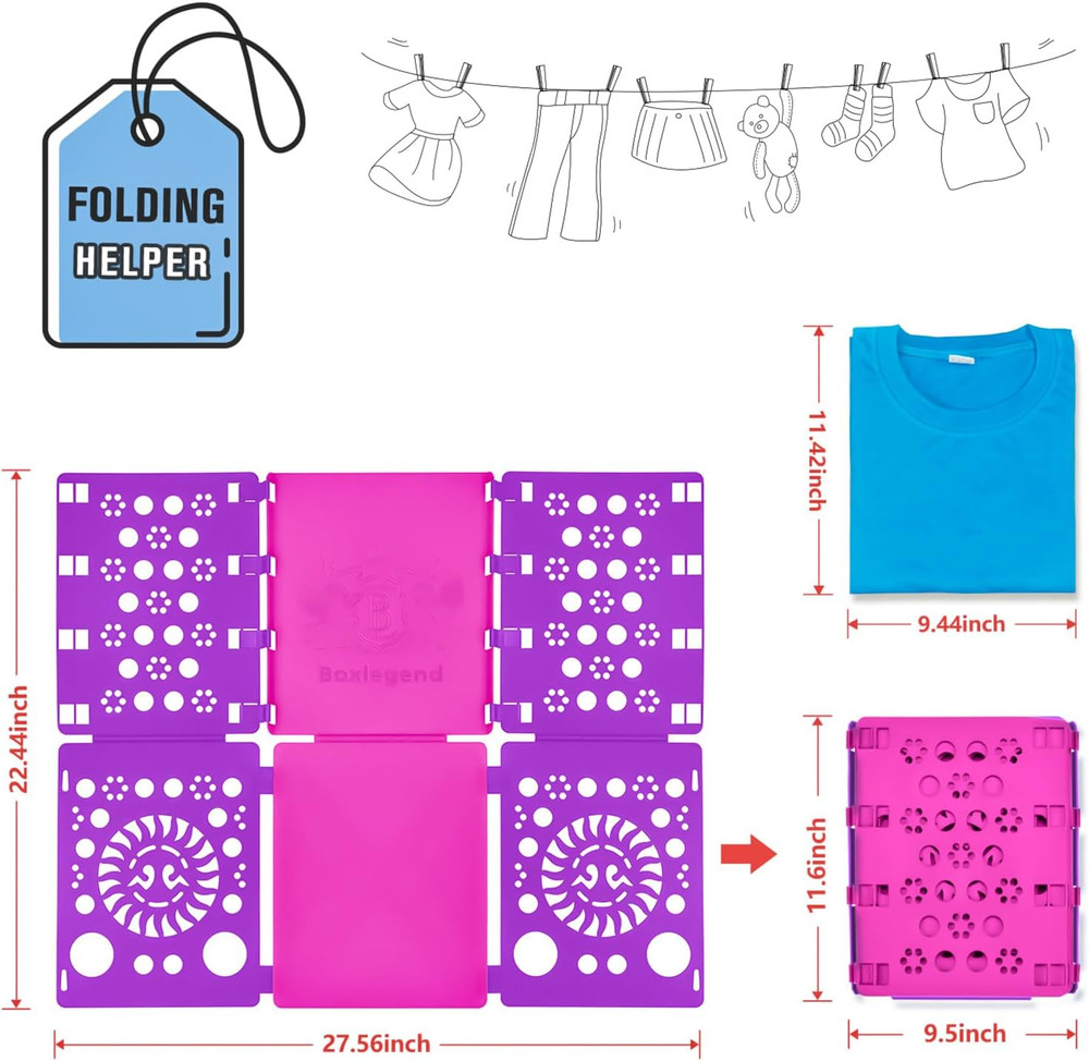 Version 3 Shirt Folding Board T Shirts Clothes Folder Durable Plastic Laundry Fo