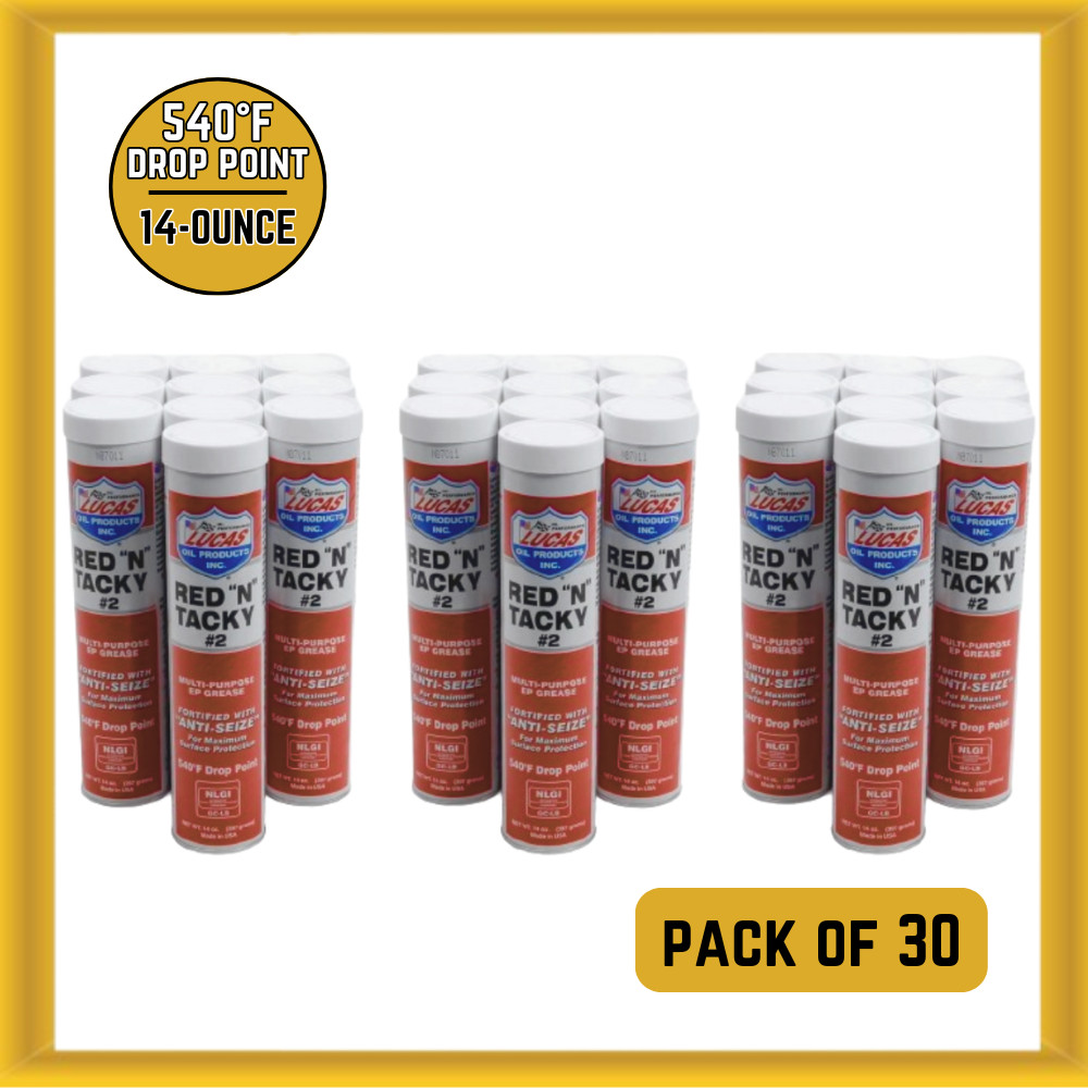 Lucas Oil 10005-30 Red "N" Tacky Grease 14-ounce 540°F Drop Point (Pack of 30)