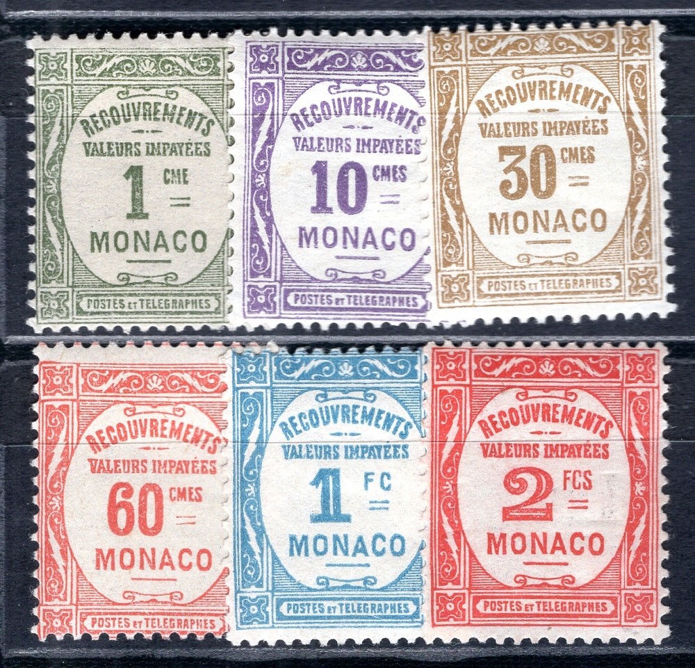 MONACO POSTAGE DUE 1925 21-26 * FLAWLESS SET (05770