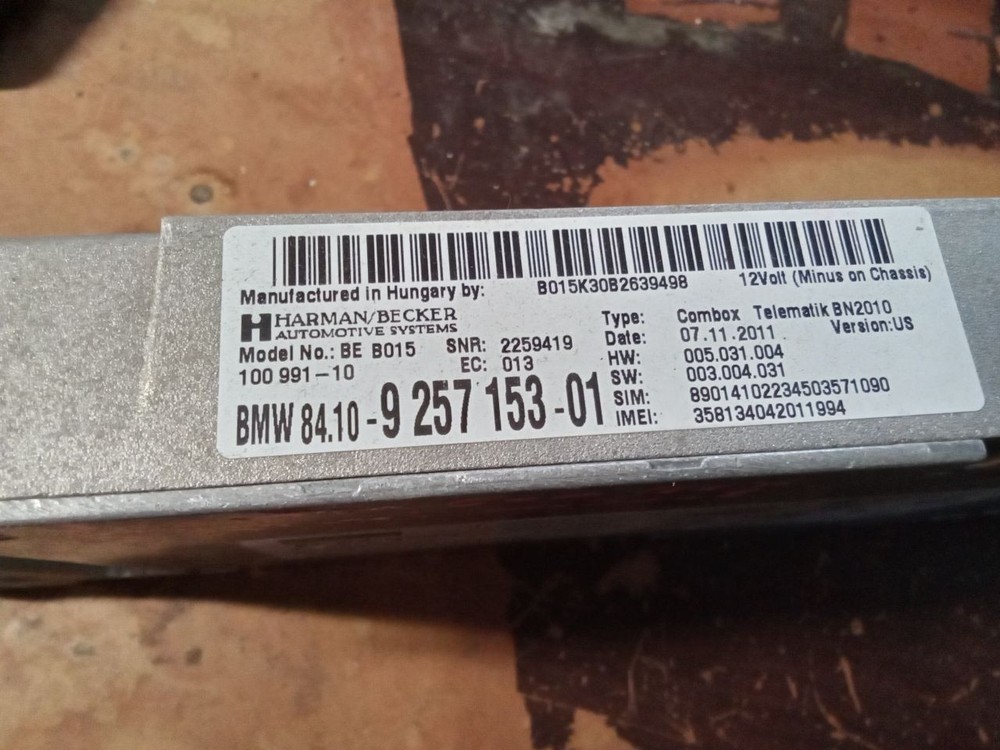 BMW X3 2012 Module ccab10lp1090t9 481998