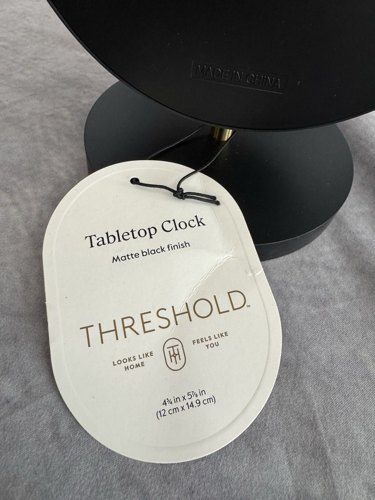 Threshold Tabletop Clock Matte Black