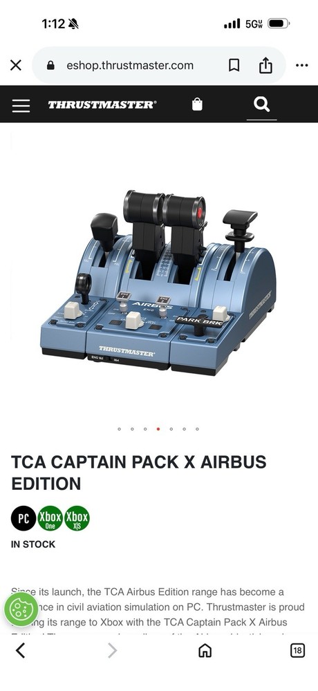 Thrustmaster TCA Captain Pack X Airbus Edition Joystick Throttle USB Simulation