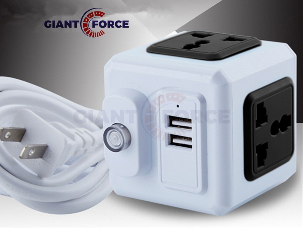 Multifunctional Socket With USB Charging Plug 2 USB Ports And 4 Sockets NEW