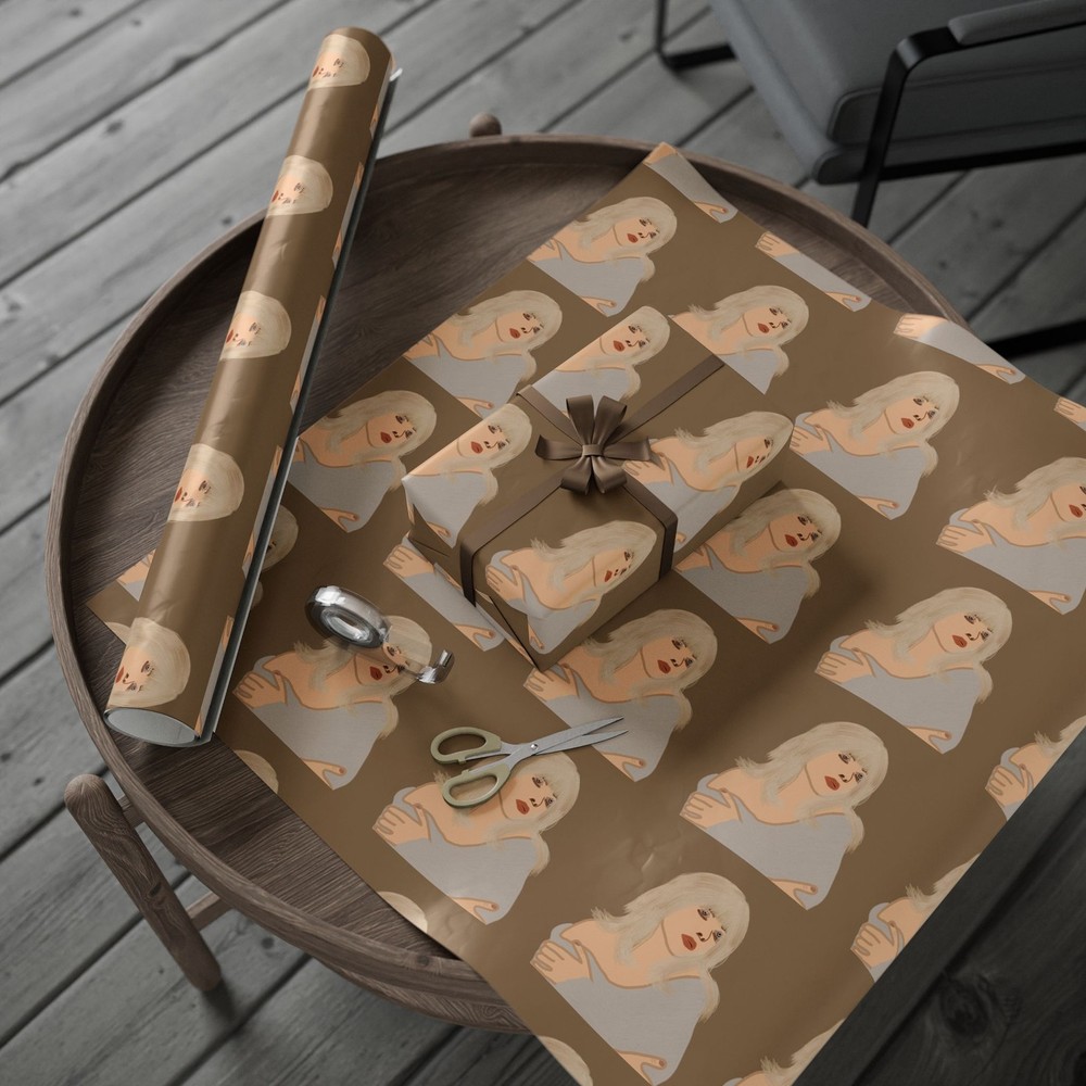 Neutral Bell Pattern Wrapping Paper | Kraft Holiday Wrap
