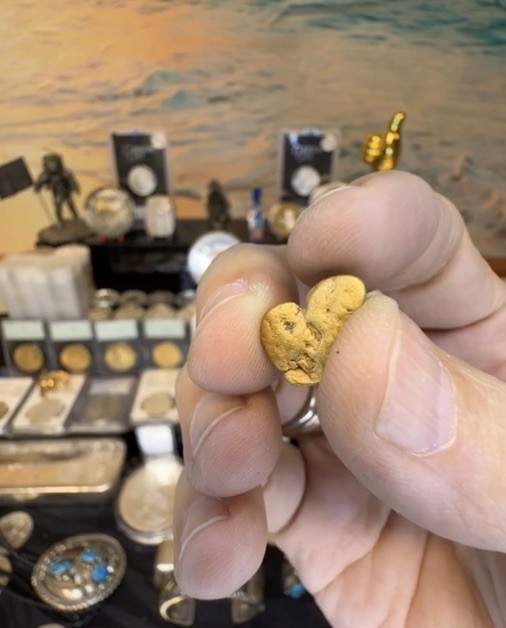 2.09 Gram Caborca Mexico Gold Nugget- AU - XRF TESTED 23k+- “BUTT CHEEKS/ Moon”