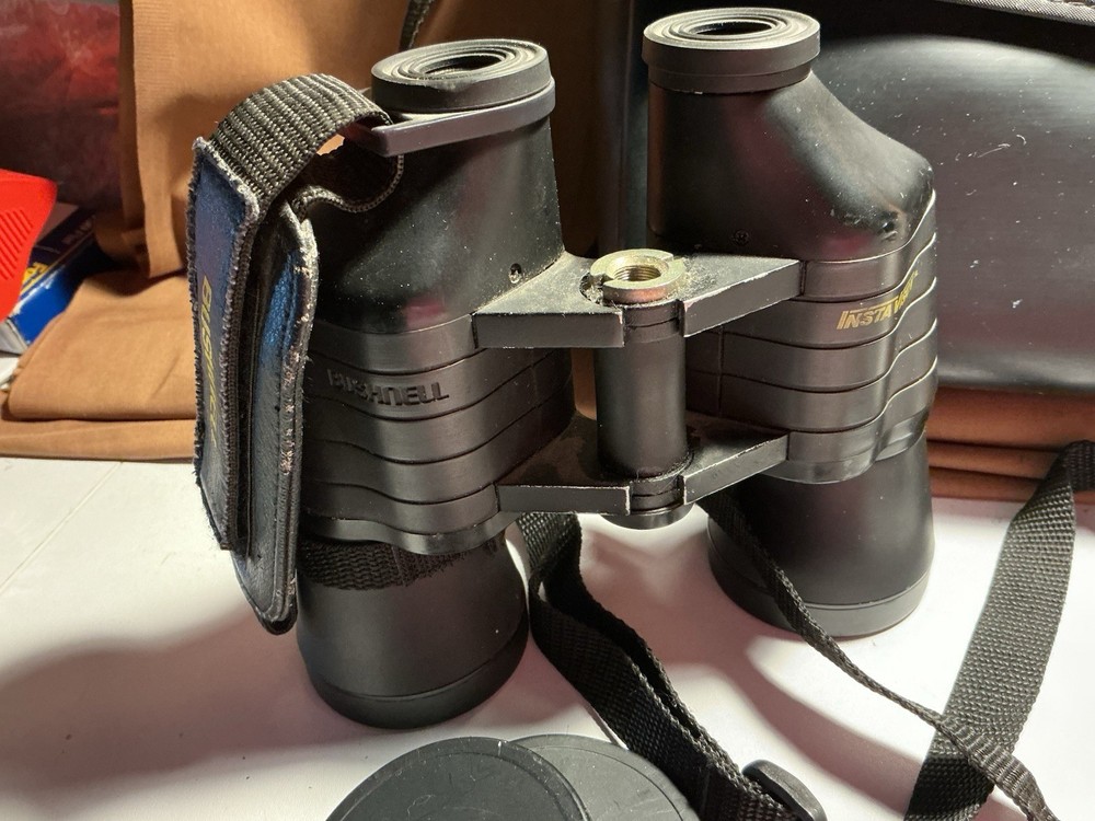 Bushnell Insta Vision Binoculars W/ Case, Lens Caps, Straps, Hand Strap