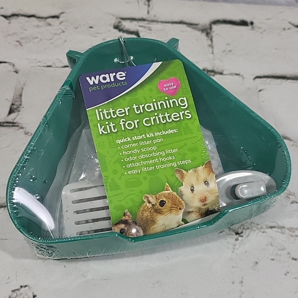 Ware Litter Training Kit For Critters Corner Pan Scoop Attachment Hooks New