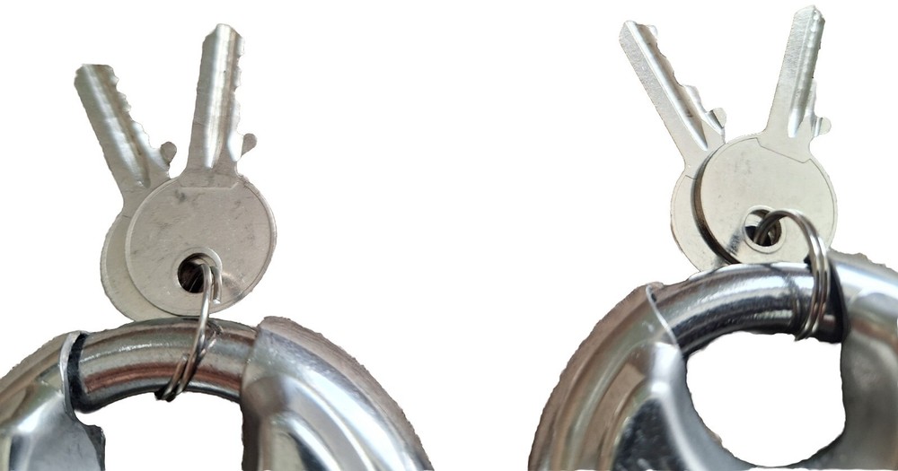 2 Round Storage/Multiuse Padlock StainlessSteel Disc Keyed Lock Waterproof 2.75"