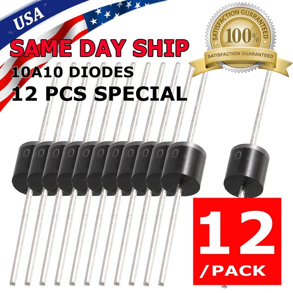 12 Pieces 10A10 10 Amp 1000V 10A 1KV Axial Rectifier Diode solar panel C16