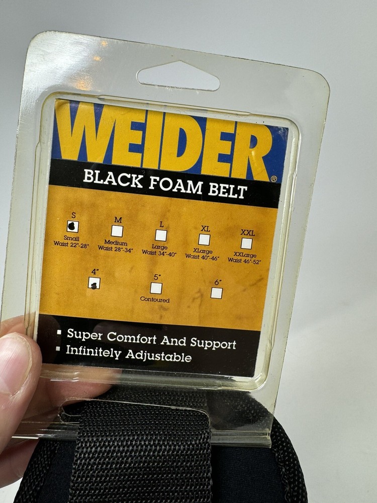 Weider Contoured Lifting Belt Band Size Small Black