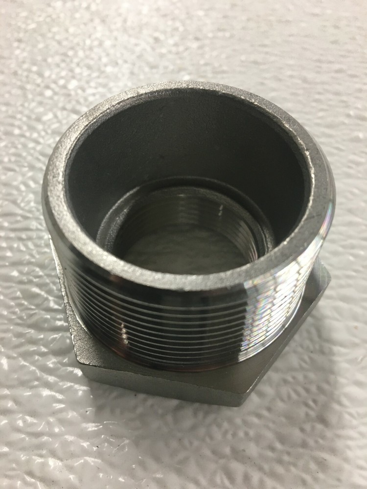 Hex Bushing 1-1/2" x 1" 150# Stainless Steel Threaded Pipe / Conduit Fitting