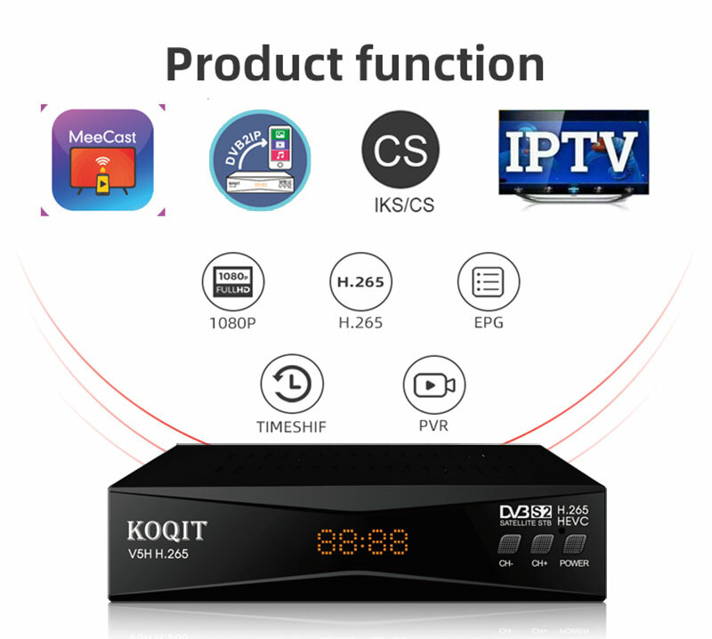 HEVC DVB-S2 FTA Satellite TV Receiver Youtube TV Decoder HD MPEG4 Wifi Mirroring