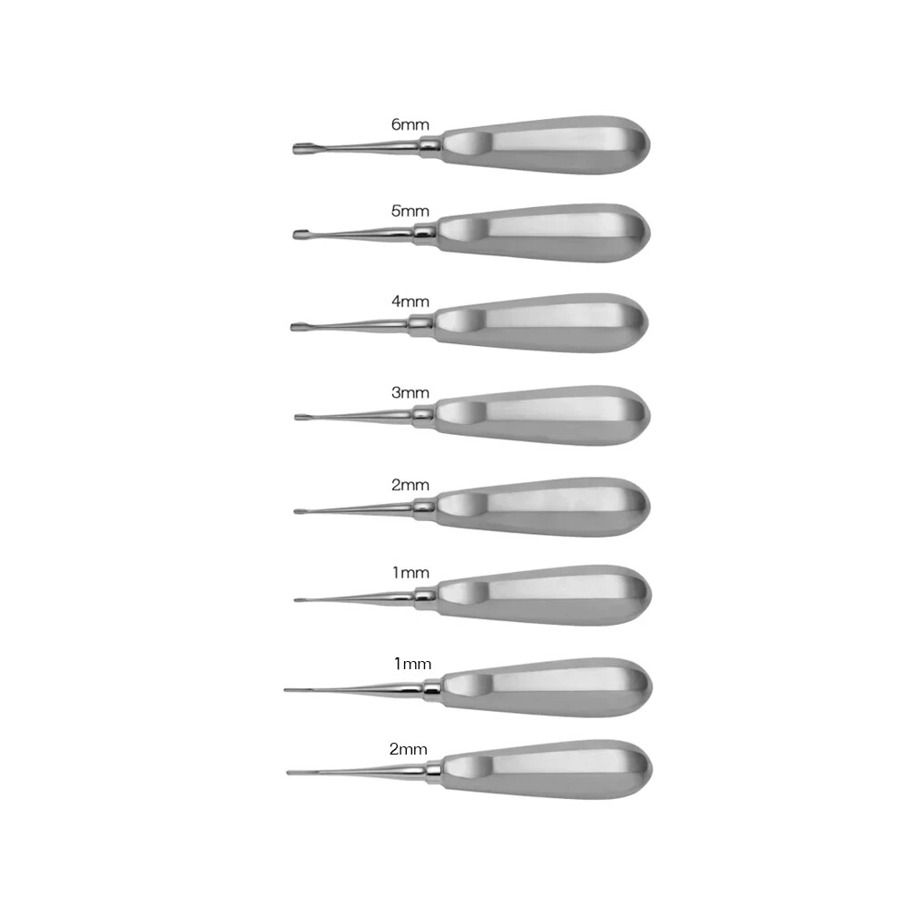 Standard Handle Dental Elevators 8 Pcs Kit Carrying Case