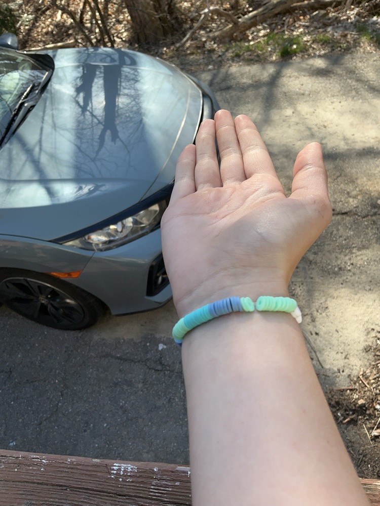 Blue Bracelet That Says “ilovemybf” Handmade