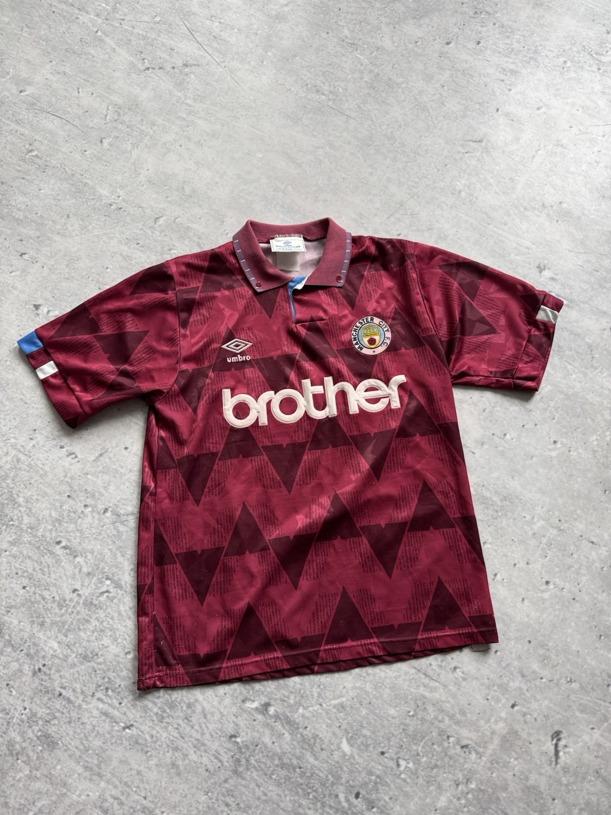 MANCHESTER CITY AWAY FOOTBALL SHIRT Jersey 1990/92 Size L