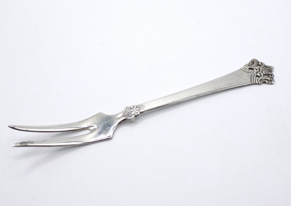 830 SILVER MAGNUS AASE ANITRA PATTERN NORWEGIAN LEMON FORK ~ 5 1/4"