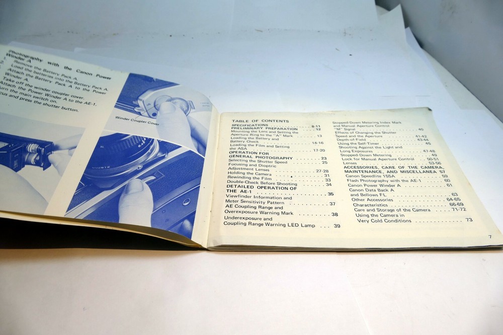 Canon AE-1 camera Manual Guide Instructions EN Instruction Guide