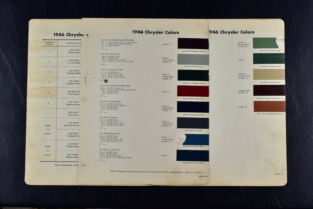 1946 CHRYSLER PAINT CHIPS