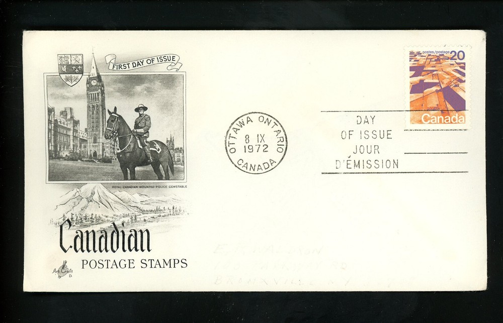 Postal History Canada FDC #596 Prairies 1972 Artcraft