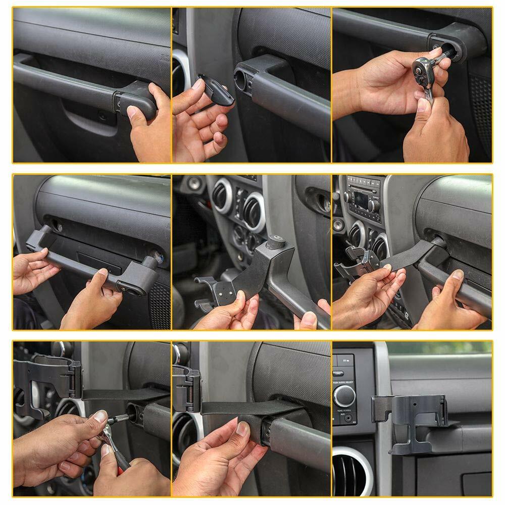 Drink Cup Phone Holder Bracket Organizer for Jeep Wrangler JK 07+ Multi-Function