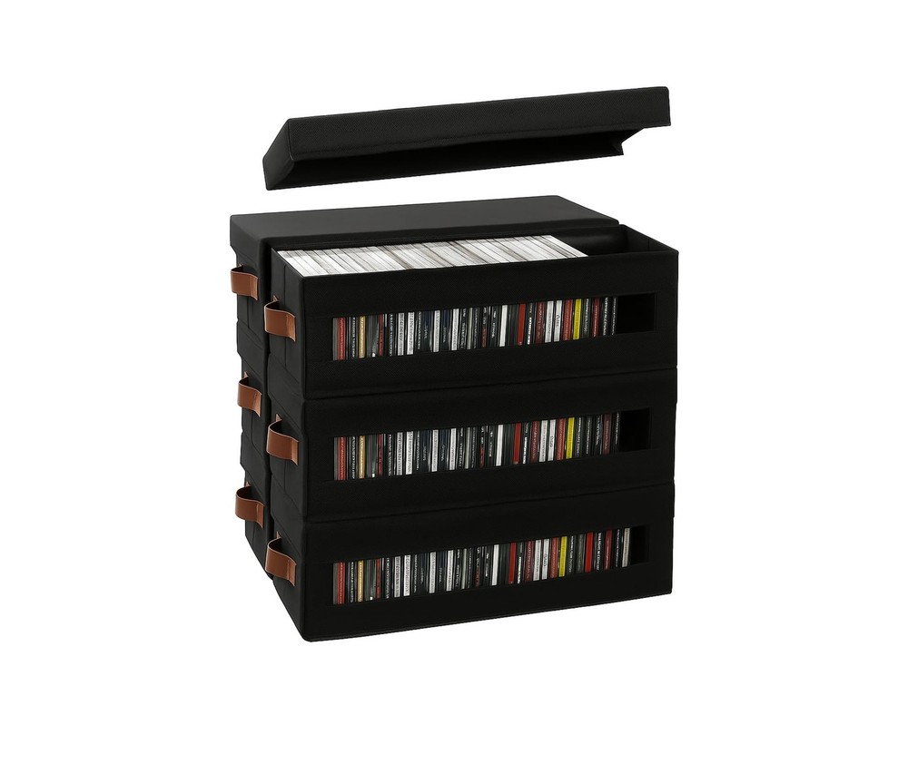 6 Packs CD Storage with Visible Window, Stackable CD Case Holder with Dustpro...