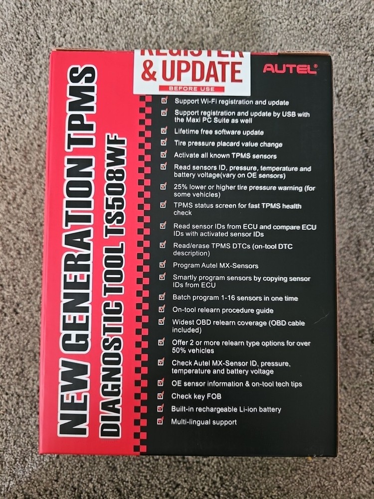 New Autel Tpms Scanner TS508WF Maxitpms