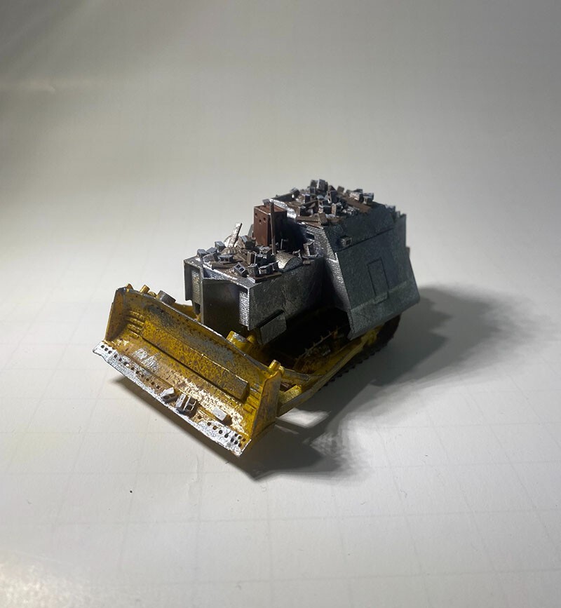 Komatsu D355A bulldozer Killdozer hotwheels scale