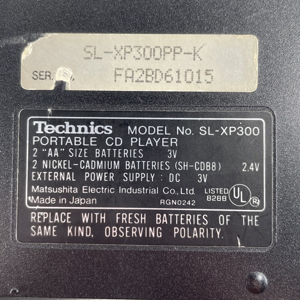 Technics SL-XP300 Portable CD Player - Tested Working Condition