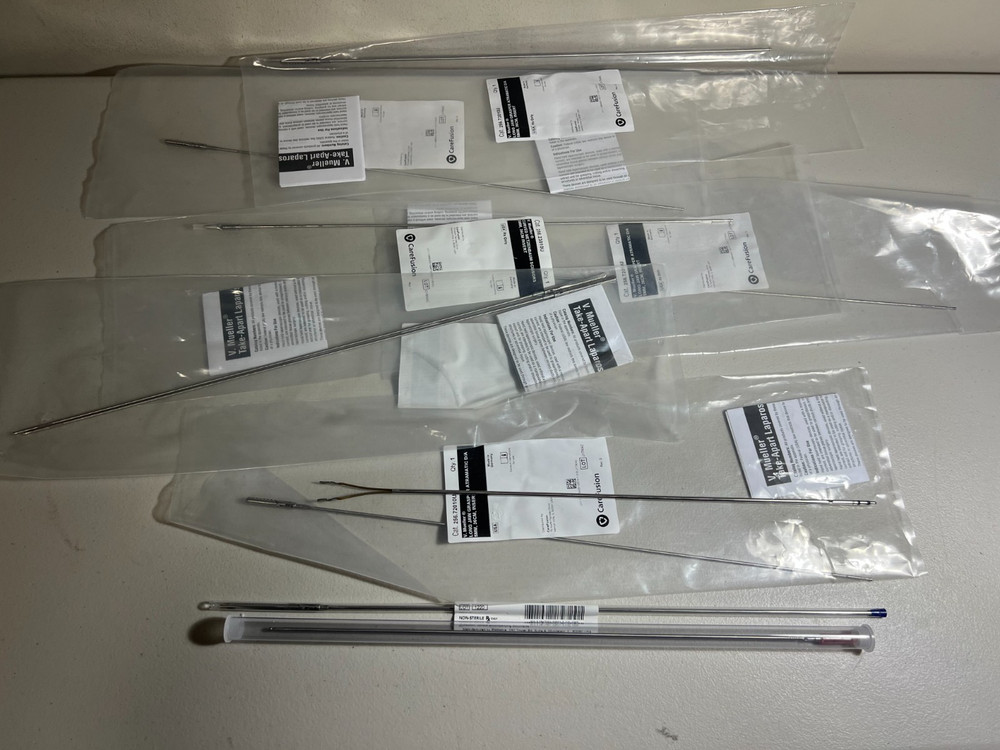 Lot of V.Mueller Laparoscopic Rotating Grasping Forceps Handles & Inserts
