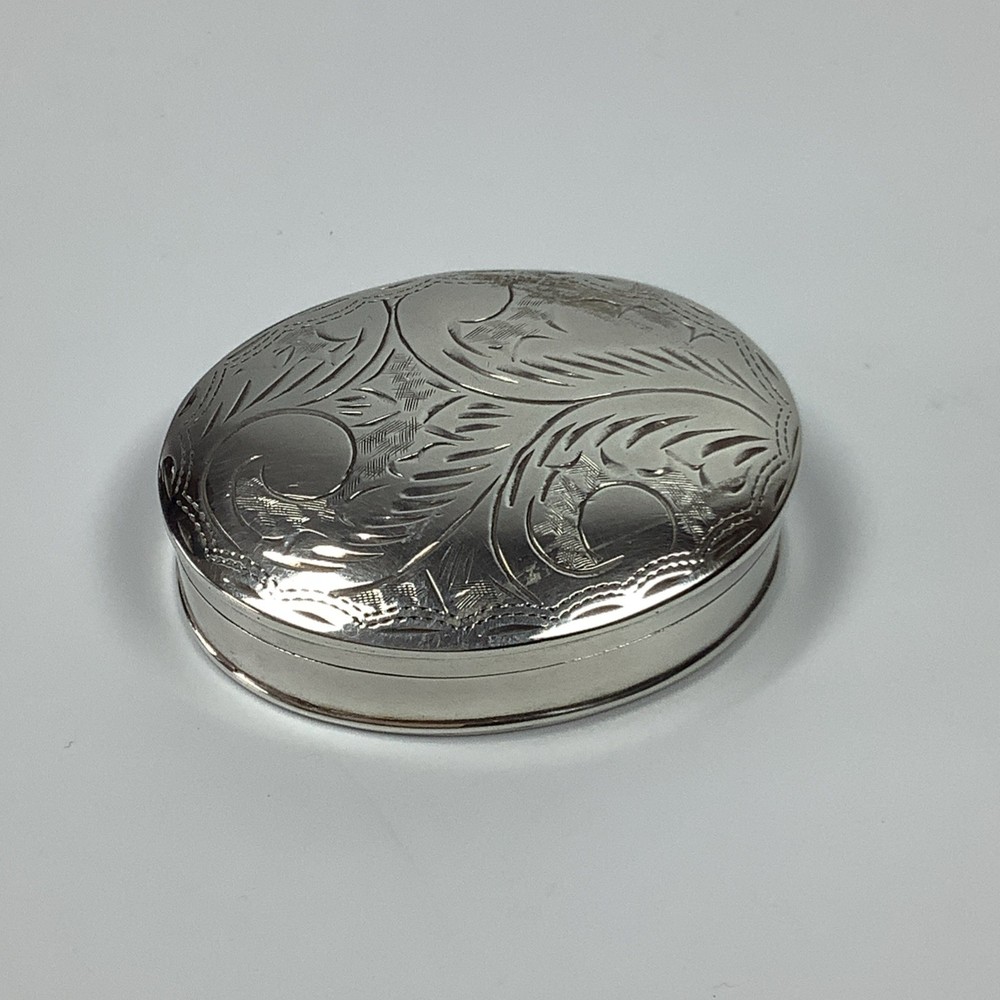 Solid Silver Pill Pot Hinged Lidded Box 22g Hallmarked Sheffield 1996
