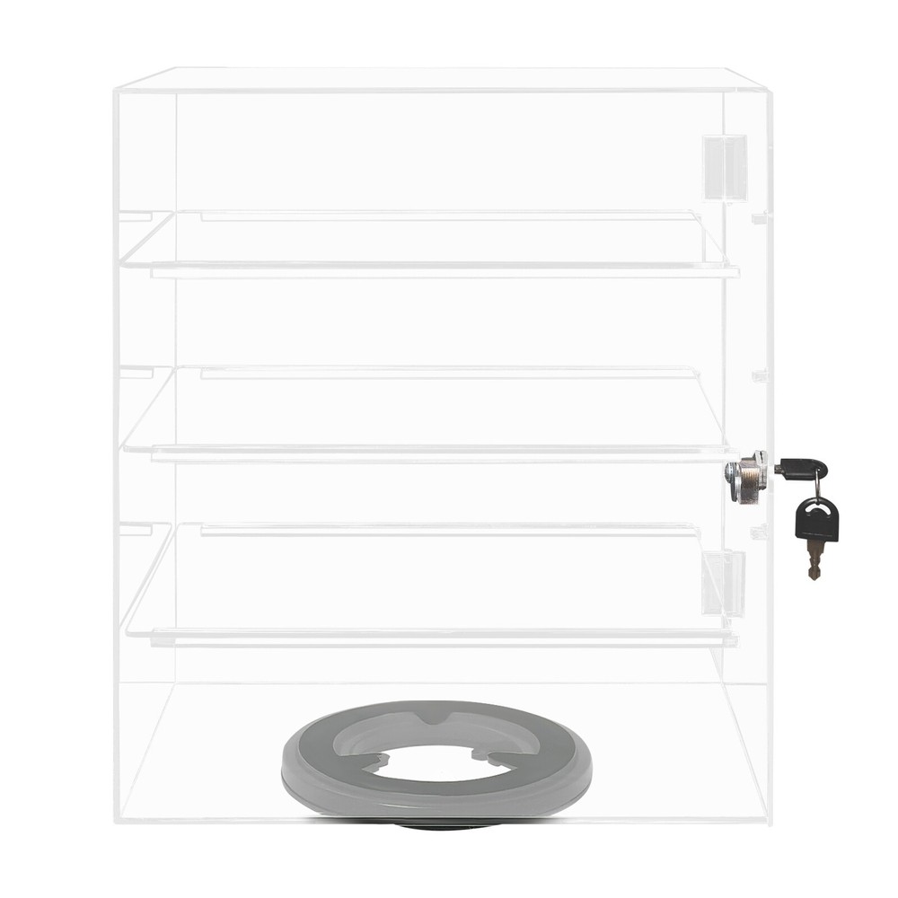 4-Tier Clear Acrylic Display Case with Rotating Base for Stylish Storage