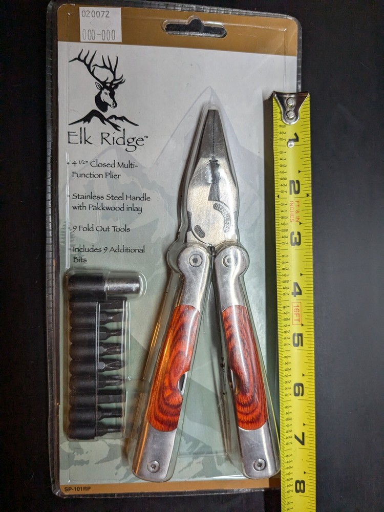 Elk Ridge-Multi Tool With Assorted Tools -pliers -knife-sockets- Bottle Opener