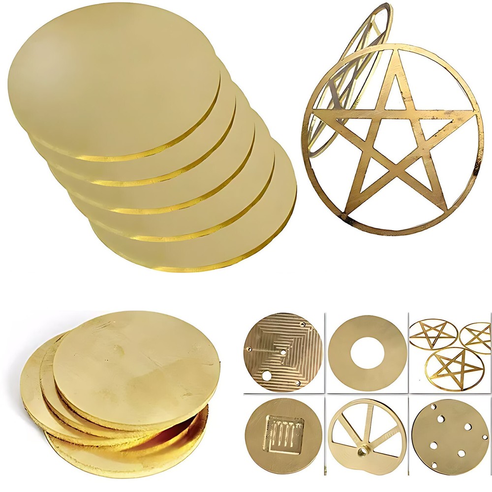 15PCS H62 Solid Brass Discs Blanks Metal Round Sheets 3mm×50mm