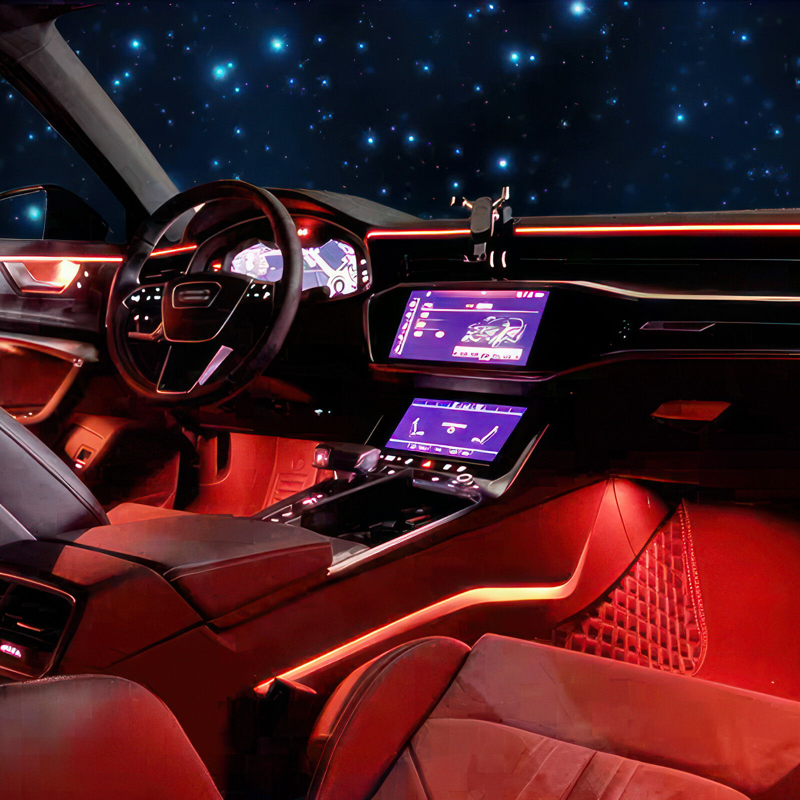 10M RGB 8 LED Car Interior Ambient Guide Light Strip Decor Atmosphere Door Light