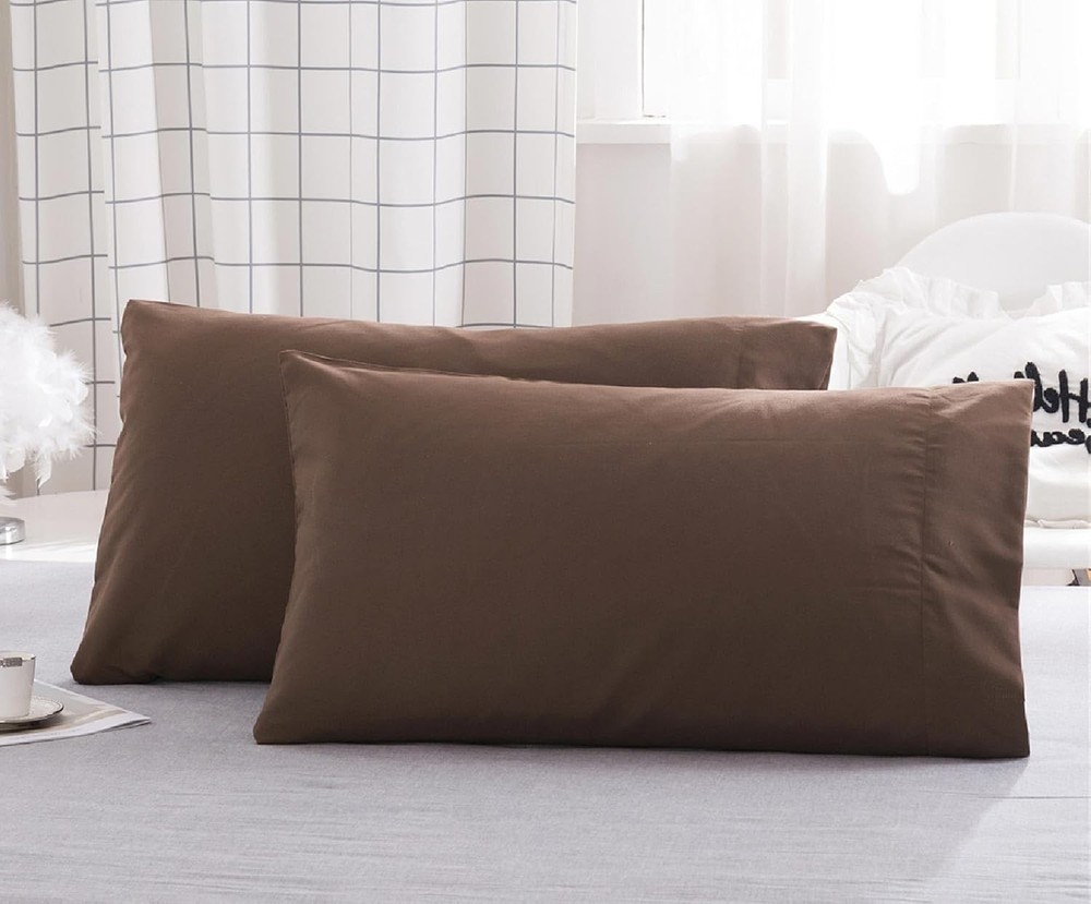 Microfiber Queen Bed Pillowcases 2 Pack Super Soft Bed Pillow Covers Envelope