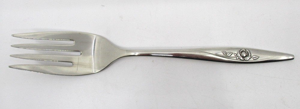 ONEIDA STAINLESS LASTING ROSE COLD MEAT / SERVING FORK - 8 5/8"  03J