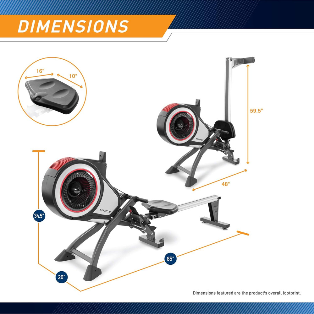 Air Resistance Rowing Machine with Transport Wheels