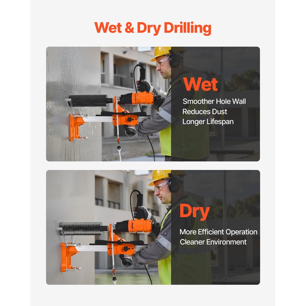 Diamond Core Drill Machine Handheld and Stand Concrete Core Drill Rig 8 in