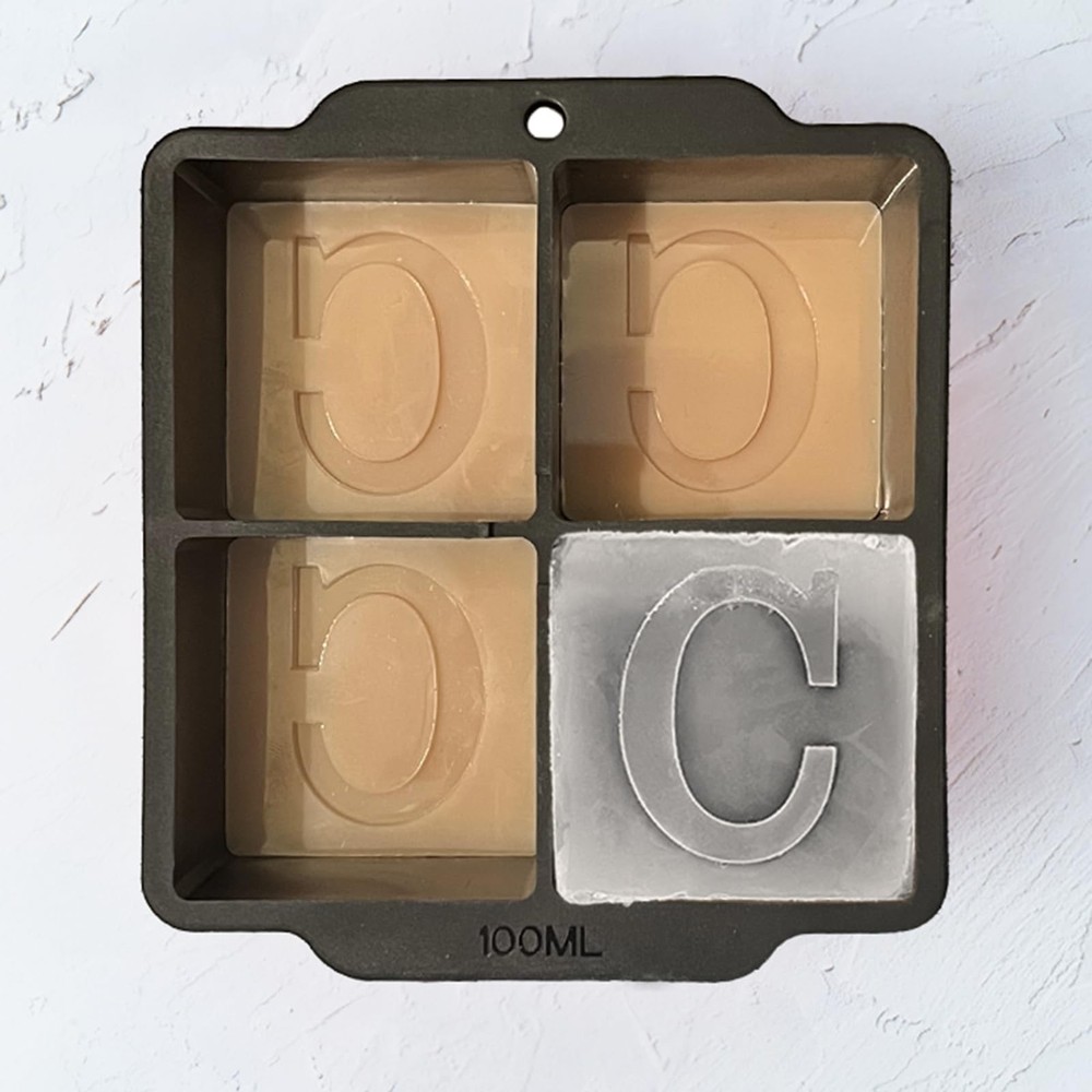 Letter C Monogram Ice Cube Mold Custom Ice Cube Mold 2 Inch Big Initials Sili...