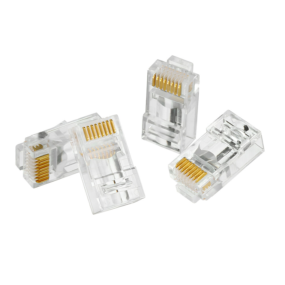 500 Pcs CAT6 RJ45 Pass Through Network Cable Modular Plug Connector Open End