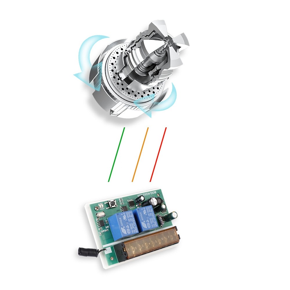 110V 220V 2Ch for Garage/Gate Relay Receiver Wireless Remote Control Switch aa