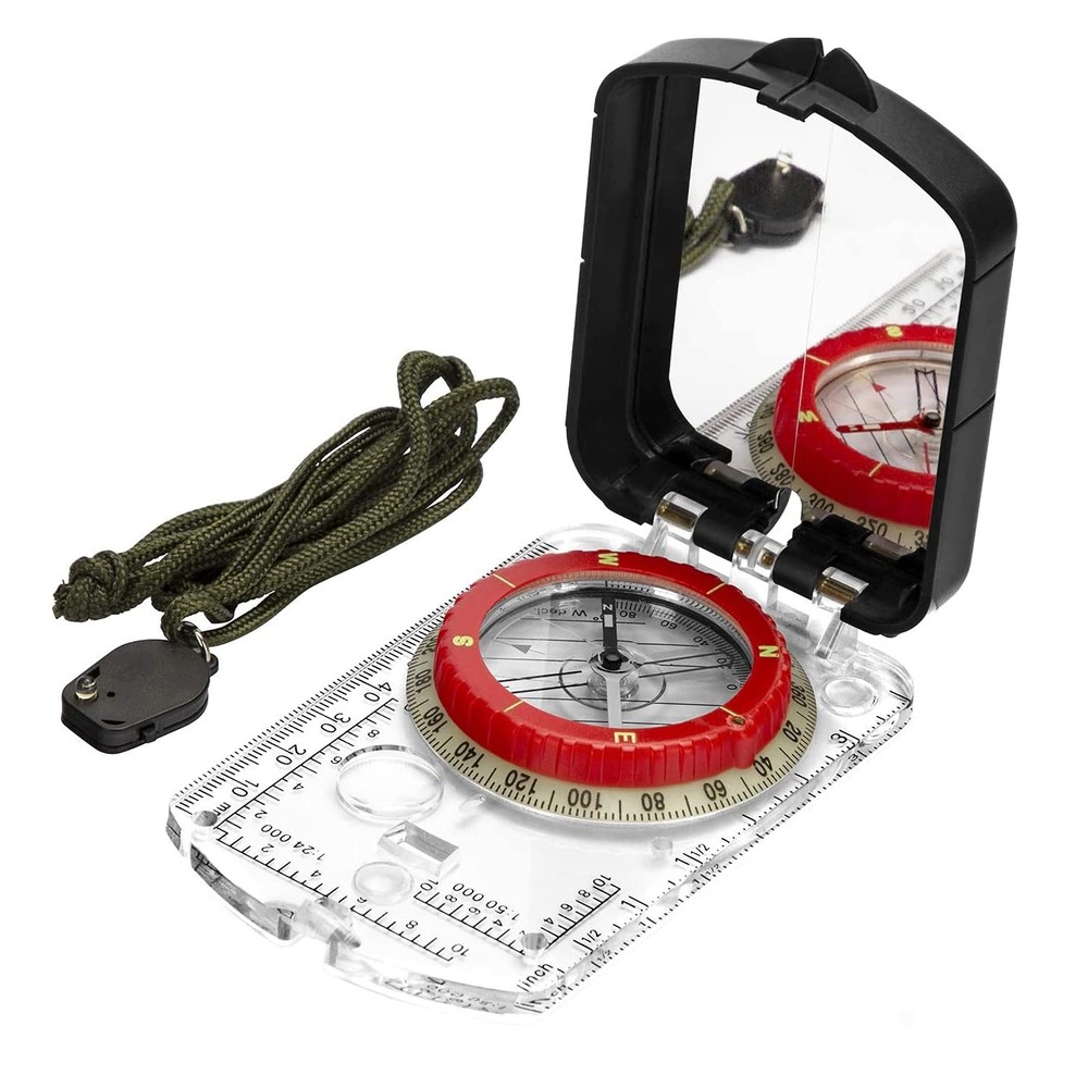 Orienteering Map Compass -Sighting Mirror Compass with Adjustable Declination,Cl